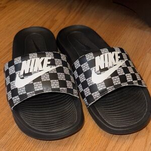 Nike Checkered Black and White Slides